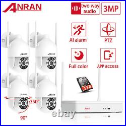 ANRAN CCTV Camera Security WiFI Wireless System 3MP 2K 8CH 5MP PTZ 2way Audio HD