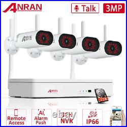 ANRAN CCTV Camera System Home Security Wireless 2TB Hard Drive 2K 2Way Audio HD