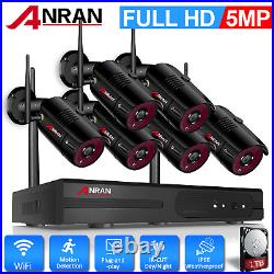 ANRAN CCTV Camera System Wireless Home Securtiy Outdoor 5MP 8CH 1TB HDD WiFi HD