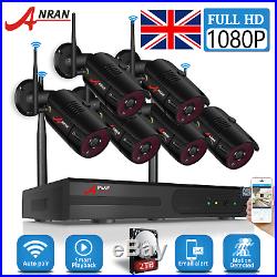 ANRAN Security Camera System Wireless CCTV 1080P NVR 4 6 8PCS 1/2TB HDD Audio I