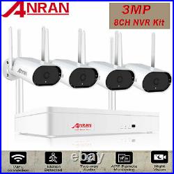 ANRAN Wireless CCTV 3MP System 8CH Kit NVR Outdoor IP Home Security Wifi Camera