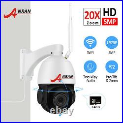 ANRAN Wireless CCTV System WiFi IP Security Camera HD PTZ Outdoor IR Night 1920P