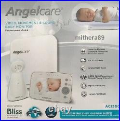 Angelcare AC1300 Baby Monitor VIDEO MOVEMENT & SOUND Zoom Camera DIGITAL DISPLAY