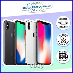 Apple iPhone X (10) Unlocked 64GB/256GB Space Grey/Silver Very Good Condition