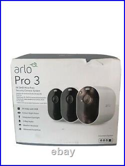 Arlo Pro 3 2k WiFi Security Camera System with 3 Cameras White