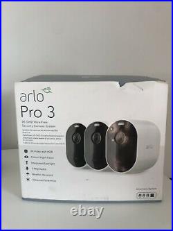 Arlo Pro 3 2k WiFi Security Camera System with 3 Cameras White