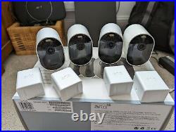 Arlo Pro 3 Wireless Home Security Camera System White (4 camera set) + extras