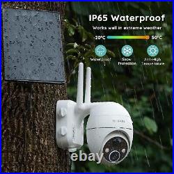 BOIFUN Outdoor Wireless Solar Security Camera Home 2K 360° Wifi PTZ CCTV System