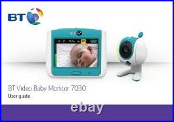 BT 7030 Digital VIDEO SOUND Baby Monitor 3.5 Inch COLOUR LCD Touch-Screen + ZOOM