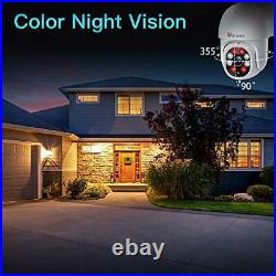 CCTV Camera Outdoor with Color Night Vision, Ctronics 1080P PTZ Digital Zoom