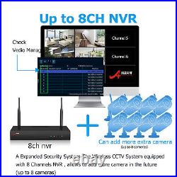 CCTV Camera Securtiy System Outdoor Wireless Home 5MP 8CH 1TB Hard Drive Audio