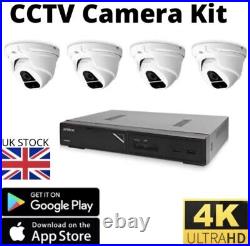CCTV Camera System, Ultra HD, 4K, 8CH Poe Nvr, 4 Camera System