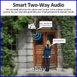 CCTV Camera System Wireless Security Solar 2Way Audio Talk Outdoor 20Zoom 64G