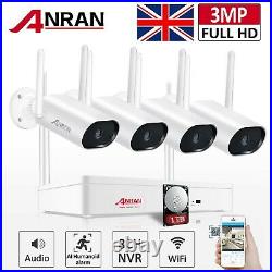 CCTV Security Camera System Wireless Home 3MP NVR 4 6 8PCS 1/2TB HDD Kit Audio