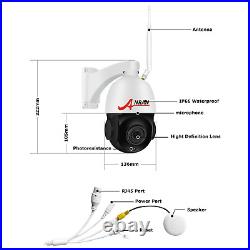 CCTV System Wireless Camera Home Outdoor 2Way Audio 5MP Pan/Tilt 20Zoom UK 64G