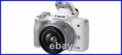 Canon EOS M50 Mark II Mirrorless Digital Camera with 15-45mm Lens White Color UK