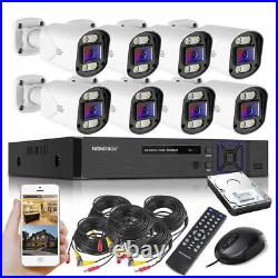 Colour CCTV Camera System HD 1080P 8CH DVR Hard Drive Outdoor Home Security Kit