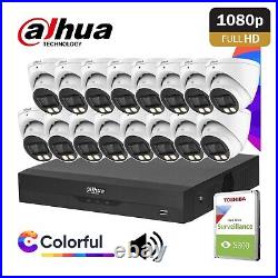 Dahua 1080p Colorvu Audio Cctv Security Camera System Dvr Home Surveillance Kit