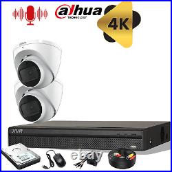 Dahua 4K 8CH 8MP DVR Recorder CCTV System AUDIO MIC Kit Security Video Camera IP