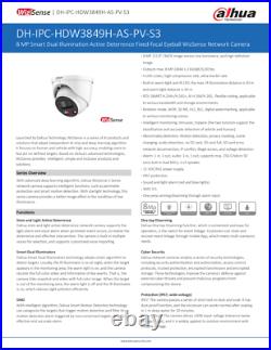 Dahua 8MP 4K TIOC HDW3849H-AS-PV-S3 2Way Talk Full Colour SMD IP Security Camera
