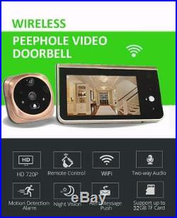 Doorbell Video Peephole Wifi Camera 4.3in Monitor Motion Detection Eye Viewer