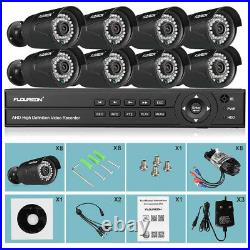 FLOUREON 1080N 4/8CH 5IN1 DVR Recorder Security Camera System IR Night CCTV Kit