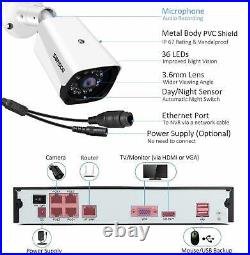 Full HD 1080p PoE CCTV Home Security Camera System, 4 Channel 2MP NVR Network