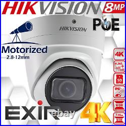 HIKVISION 4K 8MP NETWORK CAMERA MOTORIZED 2.8-12mm COLOR AT NIGHT WITH 0.01 Lux