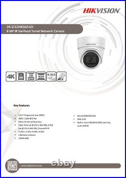 HIKVISION 4K 8MP NETWORK CAMERA MOTORIZED 2.8-12mm COLOR AT NIGHT WITH 0.01 Lux
