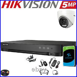 HIKVISION 5MP ColorVu 24/7 CCTV Security System Outdoor AcuSense 4CH 8CH DVR Kit