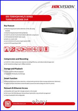 HIKVISION CCTV 3K DVR 4CH Outdoor Home Surveillance Security Camera System Audio