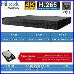 HIKVISION CCTV SYSTEM 4K NVR, 8MP IP POE BULLET CAMERA IP67 30M IR, 120 dB WDR