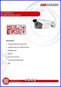 Hikivision 5mp Cctv Camera Ds-2ce16h0t-it1f 5mp 2.8mm Wide Angle Out Door Uk