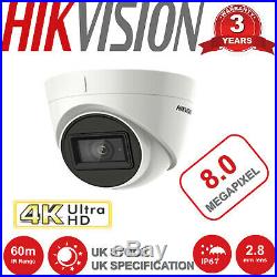 Hikvision 4k 8mp Cctv System Camera 8ch Dvr 60m Ir Video Cctv Security Bundle Uk