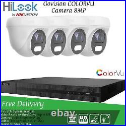 Hikvision 4k Colorvu Cctv System 8mp Dvr Color Night Vision Security Camera Kit