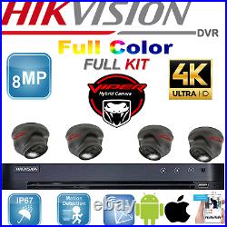 Hikvision 4k Dvr Viper Pro 8mp Night Vision Colorvu Cameras Cctv System Bundle