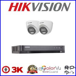 Hikvision 5MP Camera NIGHTVISION CCTV KIT 4K 8MP DVR HDD DS-2CE72KF0T-FS Audio