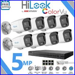 Hikvision 5mp Poe Cctv System Ip Poe Colorvu Cameras White Light Outdoor Nvr Kit