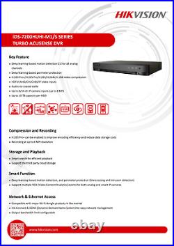 Hikvision 8MP ColorVu 4K Audio Mic CCTV Camera System 4CH DVR AcuSense + 1TB HDD