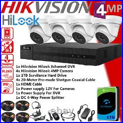 Hikvision CCTV Camera 2K 4MP HiLook CCTV Full Kit security system DVR+1TB HDD UK