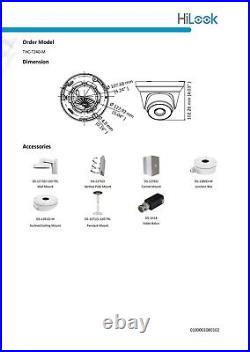 Hikvision CCTV Camera 2K 4MP HiLook CCTV Full Kit security system DVR+1TB HDD UK