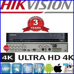 Hikvision Cctv Bundle 4k Ultra Hd 5mp Night Vision Dvr Home Security System Uk