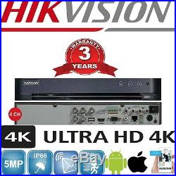 Hikvision Cctv Bundle 4k Ultra Hd 5mp Night Vision Dvr Home Security System Uk