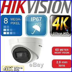 Hikvision Cctv System 4k 8mp Camera 8ch Dvr 60m Ir Video Cctv Security Bundle Uk