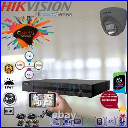 Hikvision Cctv System 4k 8mp Dvr, 4k Ds-2ce72uf3t-e Colorvu Night Vision Diy Kit