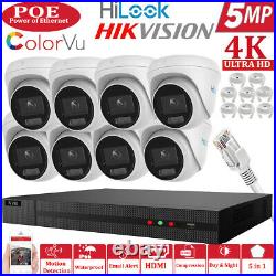Hikvision Colorvu 5mp Poe Cctv System Ip Camera 30m White Light Outdoor Nvr Kit