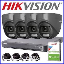 Hikvision Colorvu Cctv System 2k Dvr Hdmi/vga Hd 4mp Camera Ds-2ce72hft-f