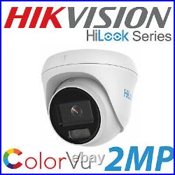 Hikvision Colorvu Poe Cctv System 2mp Ip Camera 30m White Light Outdoor Nvr Kit