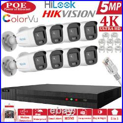 Hikvision Colorvu Poe Cctv System 5mp Ip Camera 30m Night Vision Outdoor Nvr Kit