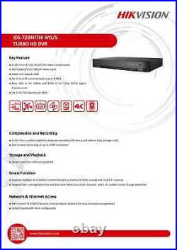 Hikvision DVR 8MP 4K 4 Channel AcuSense Home Surveillance Security System UK